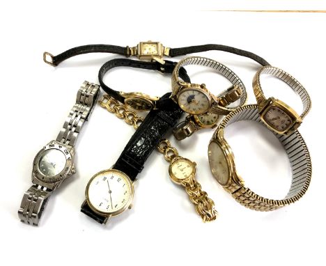 A quantity of lady's and gent's watches including Rotary, Lanco etc