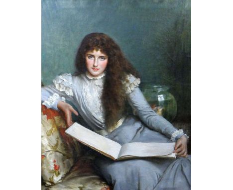 MANNER OF & HIGHLY LIKELY TO BE, ARCHIBALD STUART WORTLEY (1847-1905) oil on canvas - three quarter portrait of Stephanie Agn