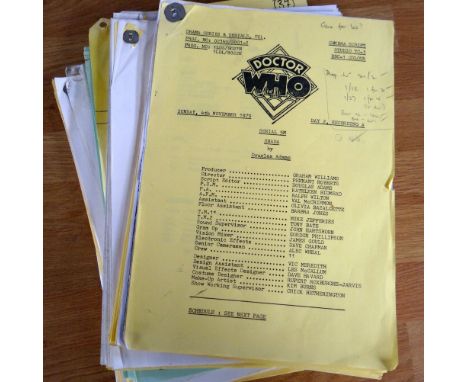 A PARCEL OF 1979 DOCTOR WHO BBC SCRIPTS FOR 'SHADA' BY DOUGLAS ADAMS inscribed with director's notes, entered to sale by Bets