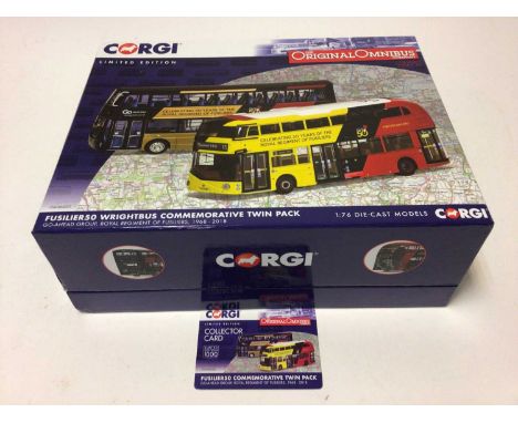 Corgi Limited Edition 297/1000 Fusilier 50 Wrightbus Commerative Twin Pack 1:76 diecast models Go- Ahead Group &amp; Royal Fu