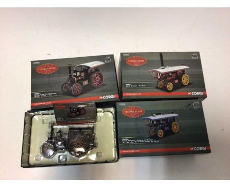 Corgi Vintage Glory of Steam 1:50 Limited Edition scale die cast models of Burrell Showman Traction Engines (x7) and 1:76 sca