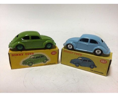 Dinky Volkswagen No 181 light blue and green colourways both in original boxes
