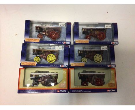 Corgi The Steam Rally Collection die cast models of Burrell Showman Traction Engines (x9) plus Matchbox Special &amp; Limited