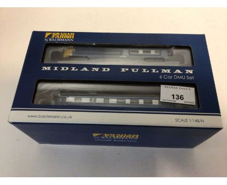 Graham Farish by Bachmann Midland Pullman Nanking Blue with yellow ends Six Car DMU Set, No.371-741, boxed