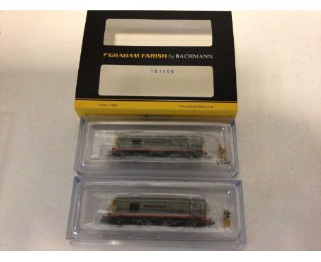 Graham Farish by Bachmann N gauge Hunslet-Barclay Class 20 Twin Pack, No.371-035, boxed