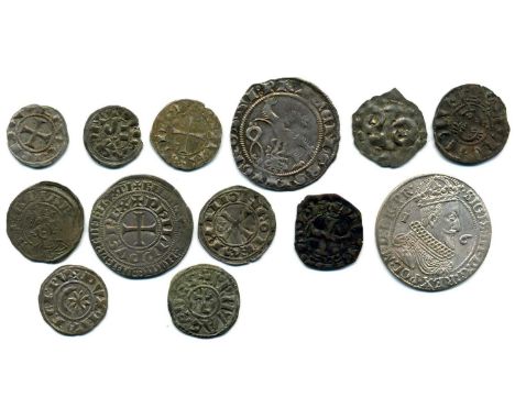 France, Philippe IV (1285-1314), gros tournois and base denier tournois; Feudal issues (7), Bishopric of Clermont, denier, 11