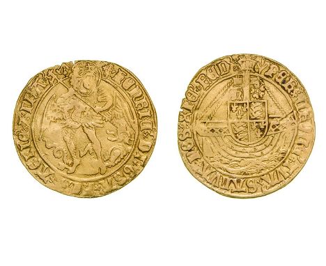 *Henry VII (1485-1509), angel, type V, m.m. cross-crosslet with pheon / pheon, transitional issue or mule with cross-crosslet