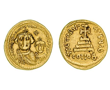 *Heraclius, solidus, two facing busts, rev., cross on steps; officina I followed by Θ, 4.36g (DO 17; S. 742), very fine