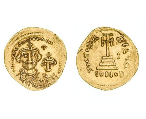 *Heraclius (610-641), solidus, facing busts of Heraclius and Heraclius Constantine, rev., cross on steps; I to right; officin