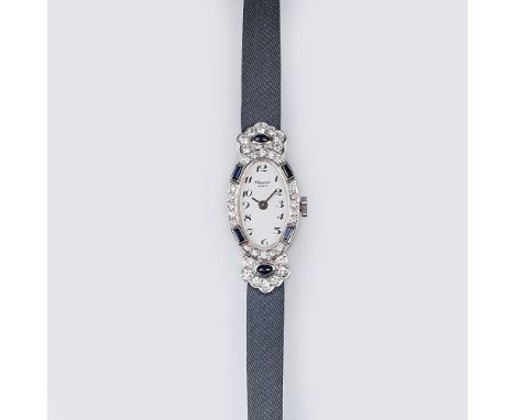   Chopard  gegr. 1860 in Sonvilier  Gold Damen-Armbanduhr 'Art Deco' mit Brillant-Besatz  18 kt. WG, gest. Besatz mit 34 Bril