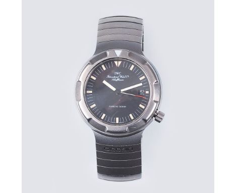   IWC - International Watch Co.  gegr. 1868 in Schaffhausen  Herren-Armbanduhr 'Ocean - Porsche Design'  Titan. Schwarzes, sa