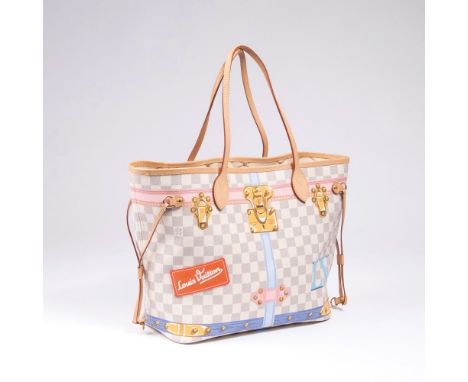   Louis Vuitton  Neverfull MM Damien Azur  Damien Azur Canvas mit 'summer trunk'-Motiv, innen Stofffutter und 1 Reißverschlus
