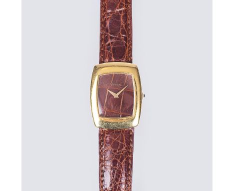   Juwelier Wilm  gegr. 1767, Hamburg  Vintage Gold Armbanduhr von DeLaneau  Um 1960. Handaufzug. 18 kt. GG, gest., außen num.