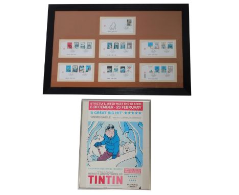 A Playhouse Theatre poster for TinTin, Herge's Adventures of, in association with Watford Palace Theatre, framed and glazed, 