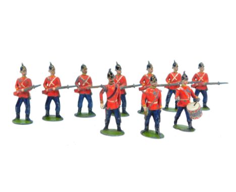 A W Britain lead solider set, East Kent Regiment, 1899-1905, first version, set 16. (10)