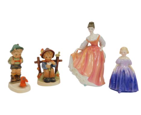 A Royal Doulton porcelain figure modelled as My Fair Lady, HN8235, together with another Royal Doulton figure modelled as Mar