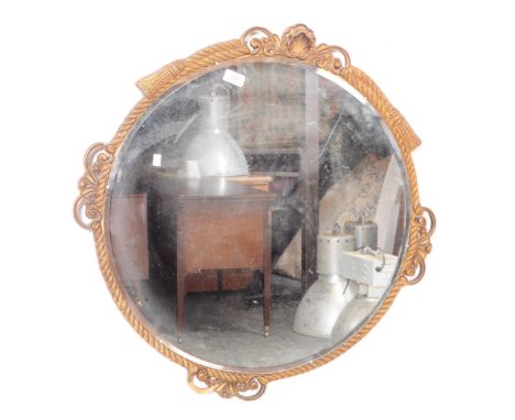 Atsonea - A large mid Century 1950s vintage mirror by Atsonea of circular form with gilt frame surround of rope like design w