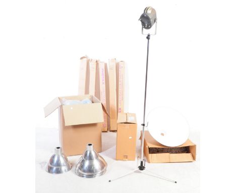 Photax - A collection of vintage late 20th century industrial Photax photo set / studio lighting equipment. The photographic 