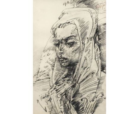 Prof. Frank Ruddigkeit, "Version zu Dürers Mutter"Portrait einer jungen Dame im Halbprofil, Neuinterpretation der bekannten Z