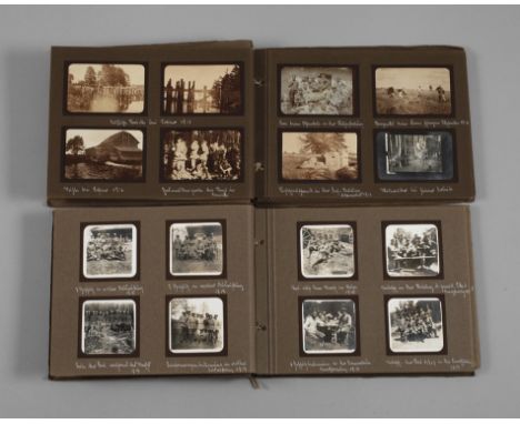 Zwei Fotoalben 1. Weltkriegca. 60 Fotos 1. Weltkrieg, darunter Portrait- und Gruppenbilder, Stellungen, Leben im Felde, Schne