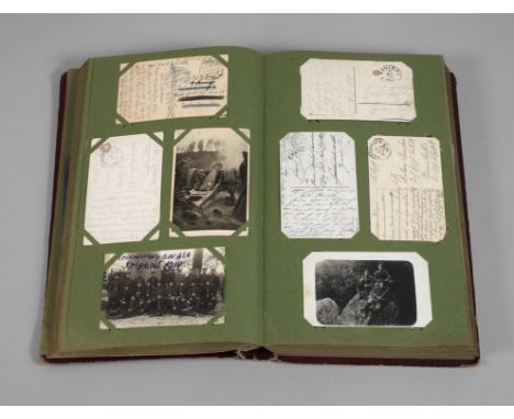 Postkartenalbum Feldpost 1. Weltkriegca. 500 Feldpostkarten, darunter Abschiedsgrüße, Gedichte, Kitsch, Portrait- und Gruppen