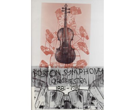Robert Rauschenberg, "Boston Symphony Orchestra"vom Künstler gestaltetes Plakat erschienen anlässlich des hundertjährigen Bes