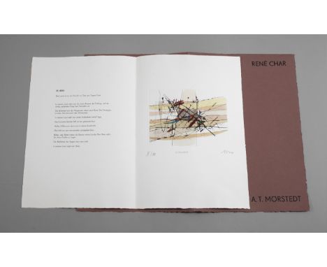 Alfred Traugott Mörstedt, Einblattdruckhandkolorierte Radierung von Alfred Traugott Mörstedt zu dem Text "Es Lebe!" von René 
