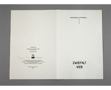  Alfred Traugott Mörstedt, "Zweifalt Vier" herausgegeben vom Literaturbüro Thüringen und der burgart-presse, gefalteter Bütte