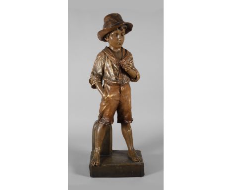 Cherc, großer "Knabe mit Cigarre"Entwurf 1898/99, signiert Cherc (wohl Pseudonym für Hans Schoerk), Hersteller Friedrich Gold