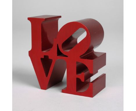 Robert Indiana, "Love"Entwurf 2009, zeitgenössisches Museumsreplikat, unsigniert, Aluminium gebürstet und rot beschichtet, st