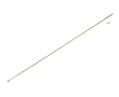 A vintage Italian 9ct gold curb link necklace. On a lobster-claw clasp(now detached), indistinct Birmingham hallmarks, approx