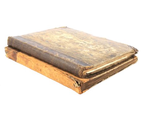 Two Victorian-Edwardian scrap albums. The first containing hand coloured prints of exotic animals, landscapes, flowers, a pen
