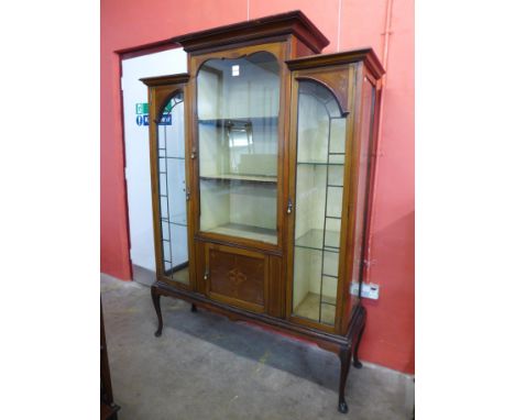 An Edward VII inlaid mahogany display cabinet 