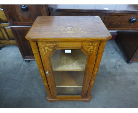 An Edward VII inlaid walnut cabinet 