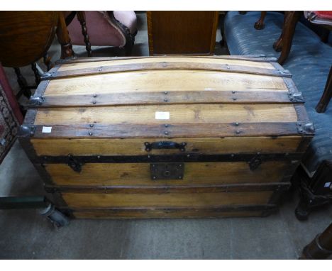 A pine steamer trunk 