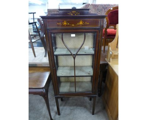 An Edward VII mahogany and painted design display cabinet 