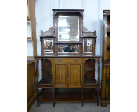 An Edward VII inlaid rosewood side cabinet 