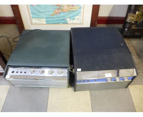 A vintage Dansette Conquest record player and a Ferguson record player 
