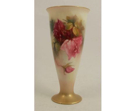 A Royal Worcester vase, decorated with roses by K Blake, shape number 2601, dated 1917, height 7insCondition Report:  Good co