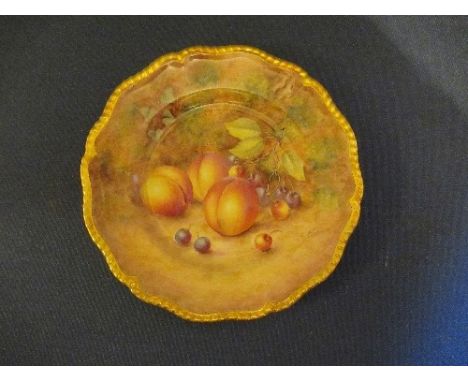 A Royal Worcester plate, decorated with hand painted fruit by Freeman, diameter 9.5insCondition Report:  Good condition