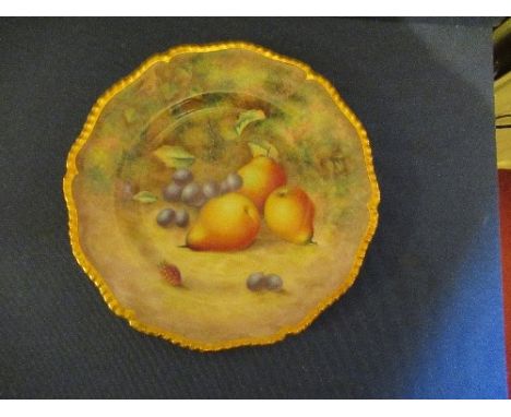 A Royal Worcester plate, decorated with hand painted fruit by Ayrton, diameter 10.5insCondition Report:  Scratch to paint on 