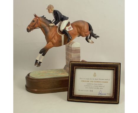 A Royal Worcester limited edition model, Marion Coates Mould on Stroller, modelled by Doris Lindner, together with plinth and