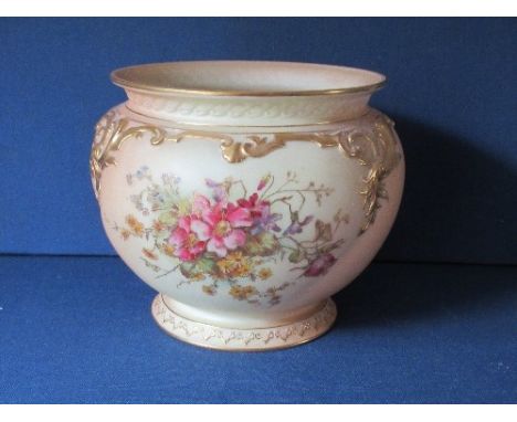 A Royal Worcester blushed ivory cache pot, shape 4191, circa 1913, height 6.25ins x diameter 8insCondition Report:  Good cond