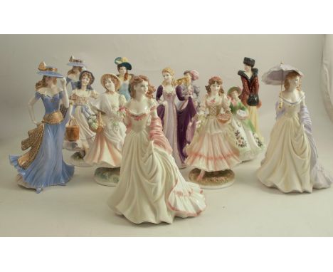 Thirteen various Royal Worcester figuresCondition Report:  There are two Tea at the Ritz, one has damaged fingers and cracked