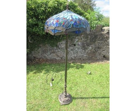 A Tiffany style standard lamp