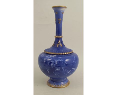 A Royal Worcester bulbous bodied vase, decorated with flowers on a sabrina ground, shape number 1620, circa 1894, height 8.5i