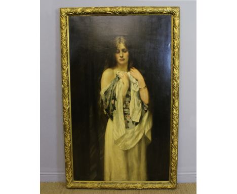 Thomas Benjamin Kennington (1856-1916) - Oil painting of massive proportions - 'Pandora' - Full length, near life size portra
