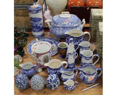 A collection of miscellaneous china, to include Spode Italian bread plate, Victorian tureen and cover, various cream jugs, a 