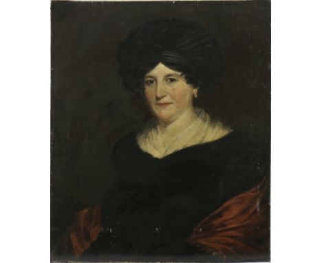 CIRCLE OF THOMAS LAWRENCE (BRITISH 1796 - 1830), PORTRAIT OF A LADY oil on canvas 76cm x 64cm Unframed