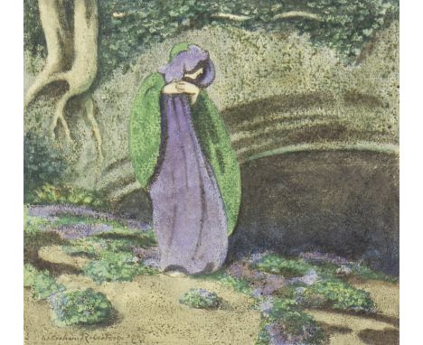 WALFORD GRAHAM ROBERTSON (BRITISH 1866 - 1948), DEAD DREAMS watercolour on paper, signed 30cm x 33cm Mounted, framed and unde